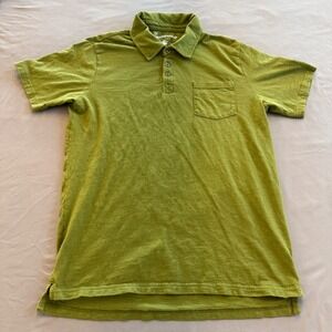 Pact Mens Organic Cotton Slub Polo Shirt Olive Green Short Sleeve Pocket Size M